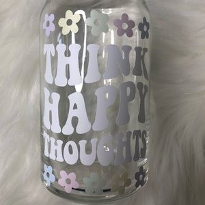 Think happy thoughts Libby glass can